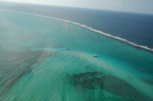 Aerial view of the reef off Northwest Point in Grand Cayman