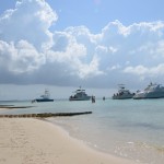Boats off Starfish Point in Grand Cayman