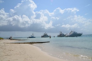 Boats off Starfish Point in Grand Cayman