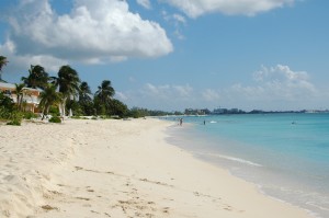 Seven Mile beach, looking South, in Grand Cayman